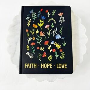 👀 607. Faith Hope Love Hardcover Christian Devotional Journal Floral Cover